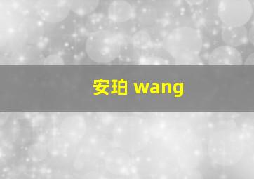 安珀 wang